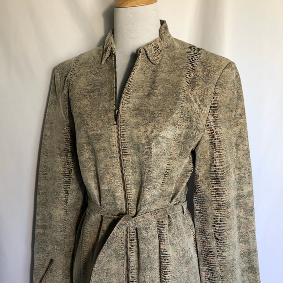 Lucid, Ltd. Leather Reptile Trench Coat - Picture 5 of 16